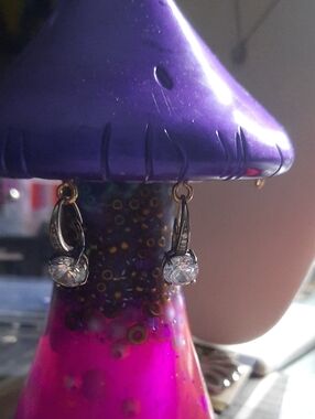 Silver-Tone Clear Crystal Drop Earrings for Women